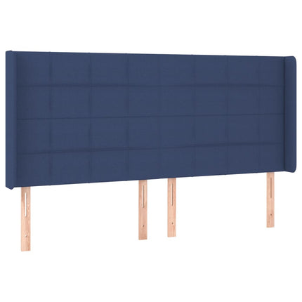 Letto a Molle con Materasso e LED Blu 160x200 cm in Tessuto