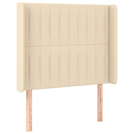 Letto a Molle con Materasso e LED Crema 80x200 cm in Tessuto