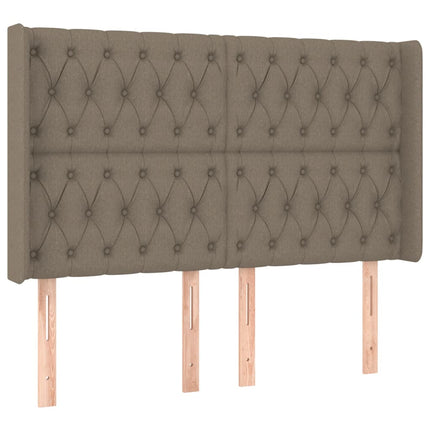 Letto a Molle con Materasso e LED Tortora 160x200 cm in Tessuto