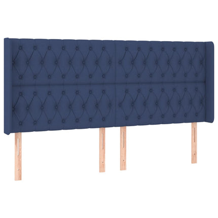 Letto a Molle con Materasso e LED Blu 180x200 cm in Tessuto