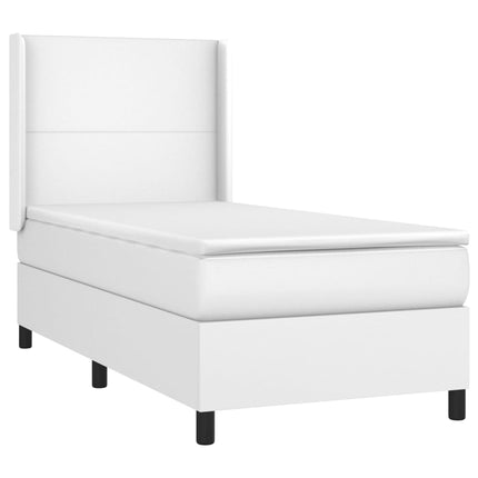 Giroletto Molle con Materasso e LED Bianco 80x200 cm Similpelle
