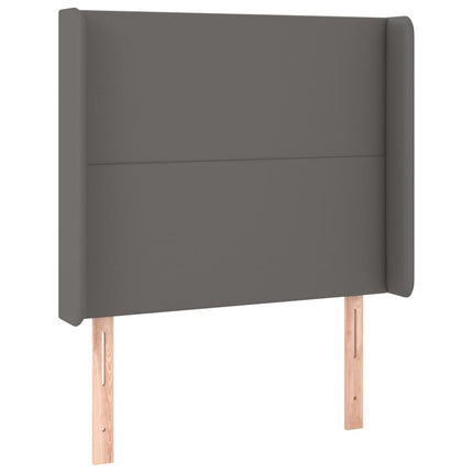 Giroletto Molle con Materasso e LED Grigio 90x190cm Similpelle