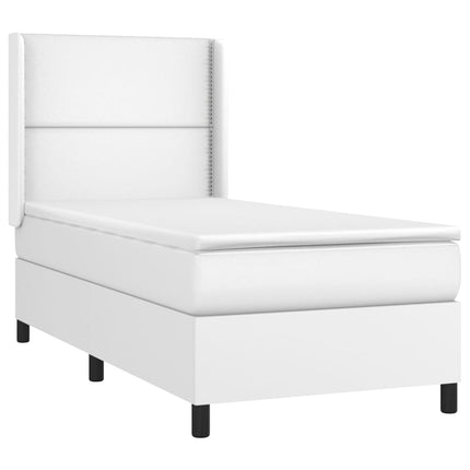 Giroletto Molle con Materasso e LED Bianco 90x190 cm Similpelle
