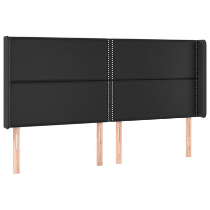 Giroletto a Molle con Materasso e LED Nero 200x200cm Similpelle