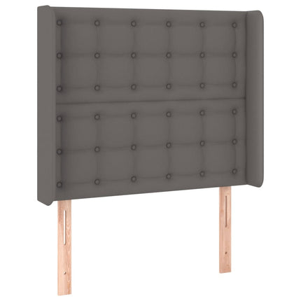 Giroletto Molle con Materasso e LED Grigio 90x190cm Similpelle