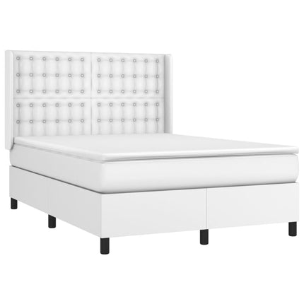 Giroletto Molle con Materasso e LED Bianco 140x190cm Similpelle