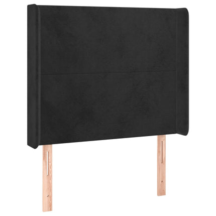 Letto a Molle con Materasso e LED Nero 80x200 cm in Velluto