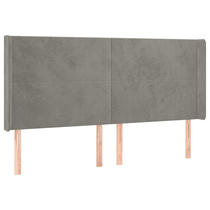 Letto a Molle Materasso e LED Grigio Chiaro 200x200 cm Velluto