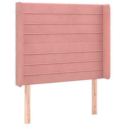 Letto a Molle con Materasso e LED Rosa 100x200 cm in Velluto