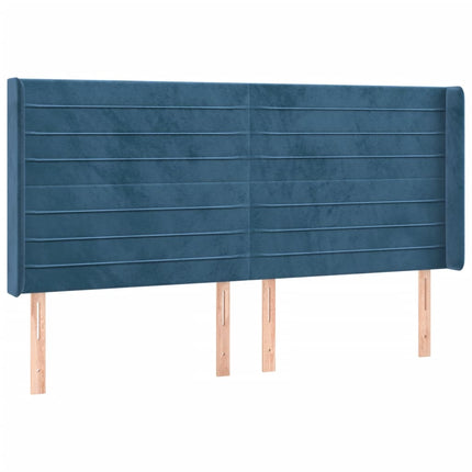 Letto a Molle con Materasso e LED Blu Scuro 180x200 cm