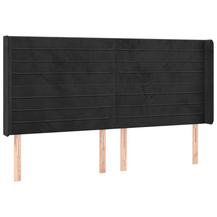 Letto a Molle con Materasso e LED Nero 200x200 cm in Velluto