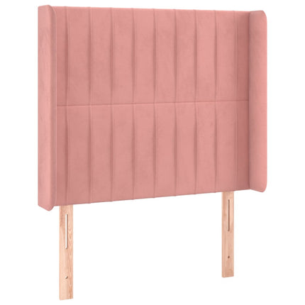 Letto a Molle con Materasso e LED Rosa 100x200 cm in Velluto