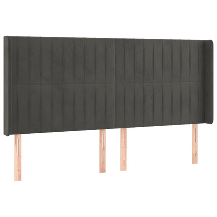 Letto a Molle con Materasso e LED Grigio Scuro 160x200 cm