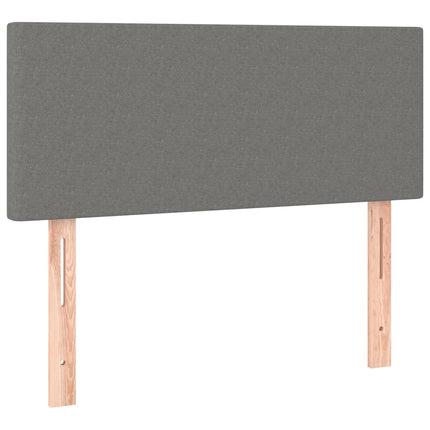 Letto a Molle Materasso e LED Grigio Scuro 100x200cm in Tessuto
