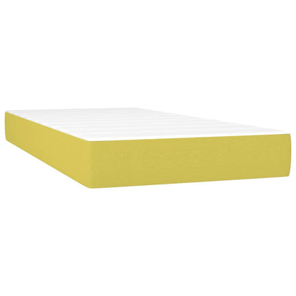Letto a Molle con Materasso e LED Verde 100x200cm in Tessuto