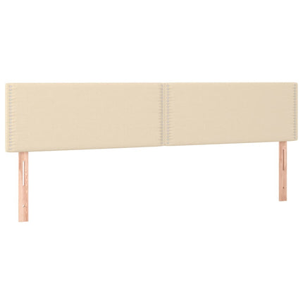 Letto a Molle con Materasso e LED Crema 160x200 cm in Tessuto