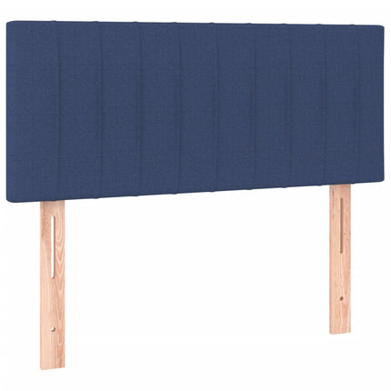 Letto a Molle con Materasso e LED Blu 90x190 cm in Tessuto