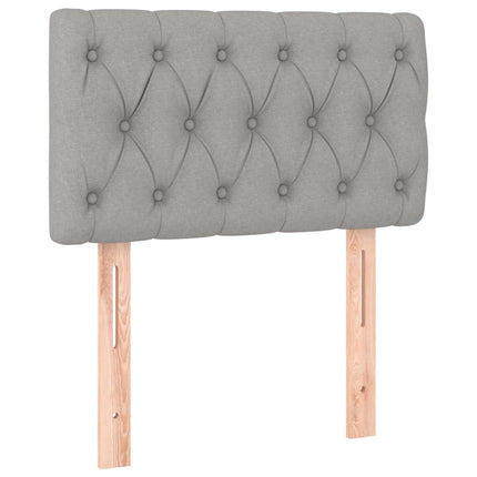 Letto a Molle Materasso e LED Grigio Chiaro 80x200 cm Tessuto