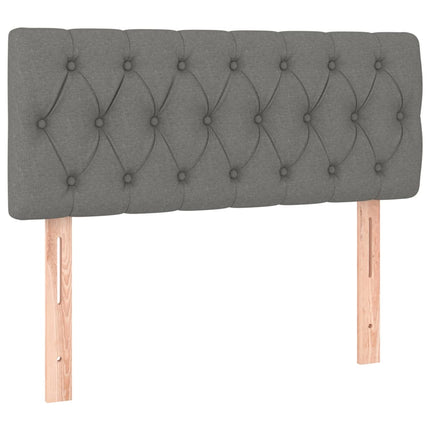 Letto a Molle Materasso e LED Grigio Scuro 90x190 cm in Tessuto