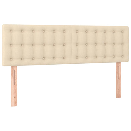Letto a Molle con Materasso e LED Crema 140x200 cm in Tessuto