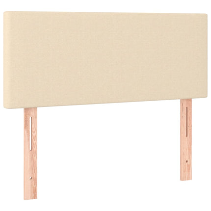 Letto a Molle con Materasso e LED Crema 90x190 cm in Tessuto