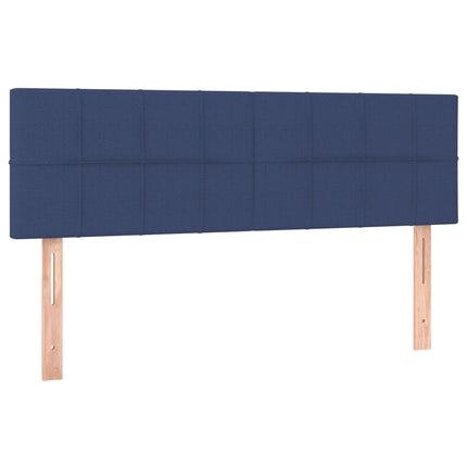 Letto a Molle con Materasso e LED Blu 140x200 cm in Tessuto