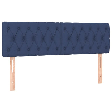 Letto a Molle con Materasso e LED Blu 140x200 cm in Tessuto