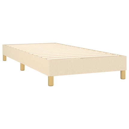 Letto a Molle con Materasso e LED Crema 90x190 cm in Tessuto
