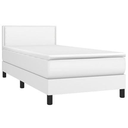 Giroletto Molle con Materasso e LED Bianco 90x190 cm Similpelle