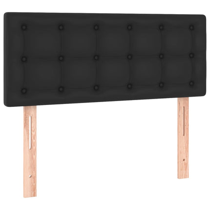 Giroletto a Molle con Materasso e LED Nero 90x190 cm Similpelle