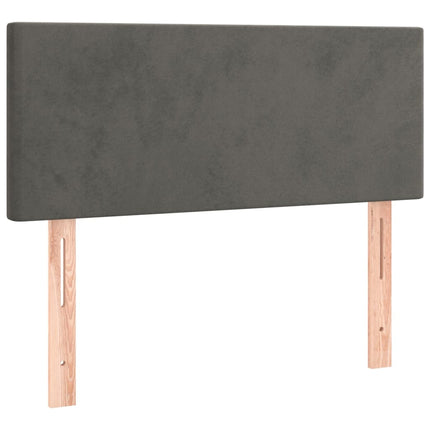 Letto a Molle con Materasso e LED Grigio Scuro 80x200cm Velluto