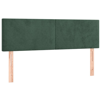 Letto a Molle con Materasso e LED Verde Scuro 140x200cm Velluto