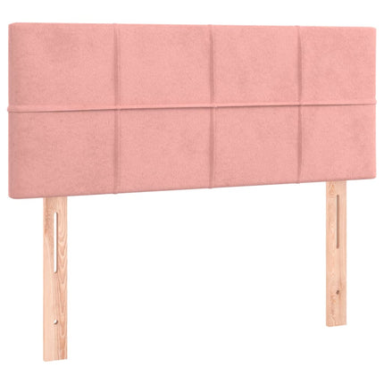 Letto a Molle con Materasso e LED Rosa 90x190 cm in Velluto