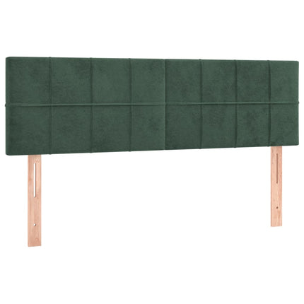 Letto a Molle con Materasso e LED Verde Scuro 140x190cm Velluto