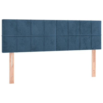 Letto a Molle con Materasso e LED Blu Scuro 140x190 cm