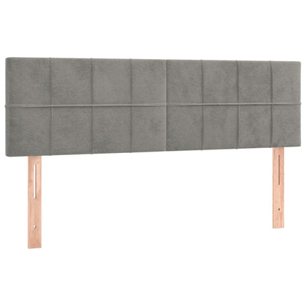 Letto a Molle Materasso e LED Grigio Chiaro 140x200 cm Velluto