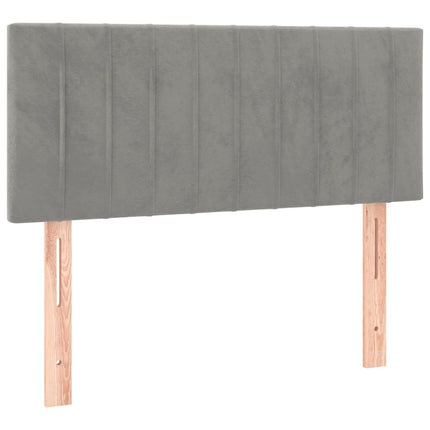 Letto a Molle Materasso e LED Grigio Chiaro 120x200 cm Velluto