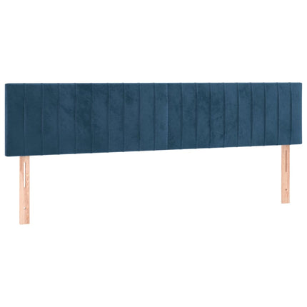 Letto a Molle con Materasso e LED Blu Scuro 160x200 cm