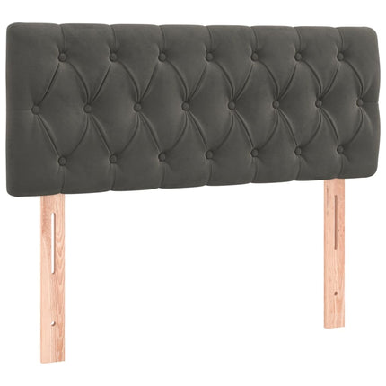 Letto a Molle con Materasso e LED Grigio Scuro 90x190cm Velluto