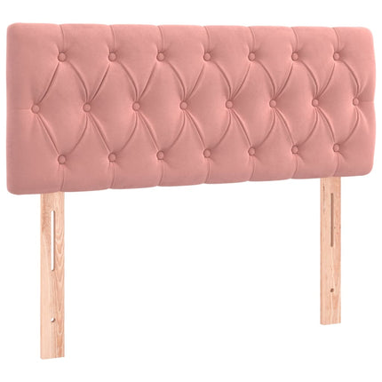 Letto a Molle con Materasso e LED Rosa 100x200 cm in Velluto