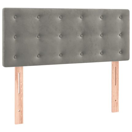 Letto a Molle Materasso e LED Grigio Chiaro 90x200 cm Velluto