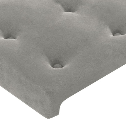 Letto a Molle Materasso e LED Grigio Chiaro 90x200 cm Velluto