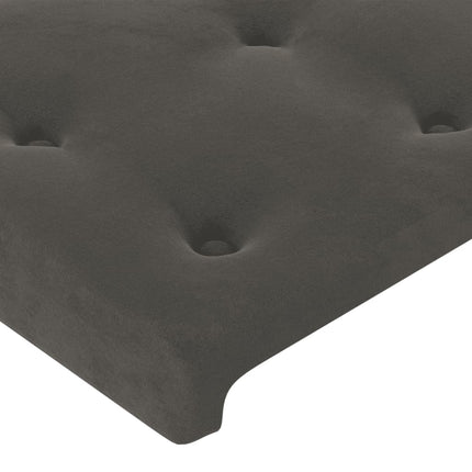 Letto a Molle con Materasso e LED Grigio Scuro 200x200 cm