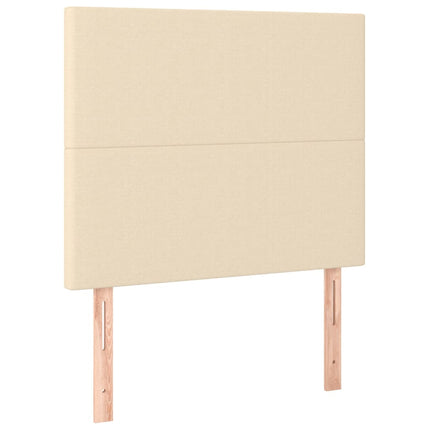 Letto a Molle con Materasso e LED Crema 120x200cm in Tessuto