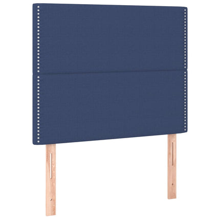Letto a Molle con Materasso e LED Blu 80x200 cm in Tessuto