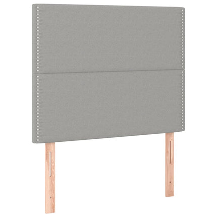 Letto a Molle Materasso e LED Grigio Chiaro 90x190 cm Tessuto