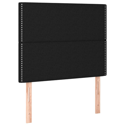 Letto a Molle con Materasso e LED Nero 100x200 cm in Tessuto