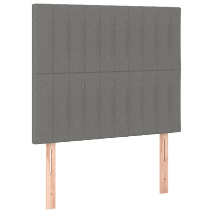 Letto a Molle Materasso e LED Grigio Scuro 120x200cm in Tessuto