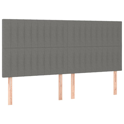 Letto a Molle Materasso e LED Grigio Scuro 160x200cm in Tessuto
