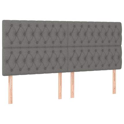 Letto a Molle Materasso e LED Grigio Scuro 180x200cm in Tessuto
